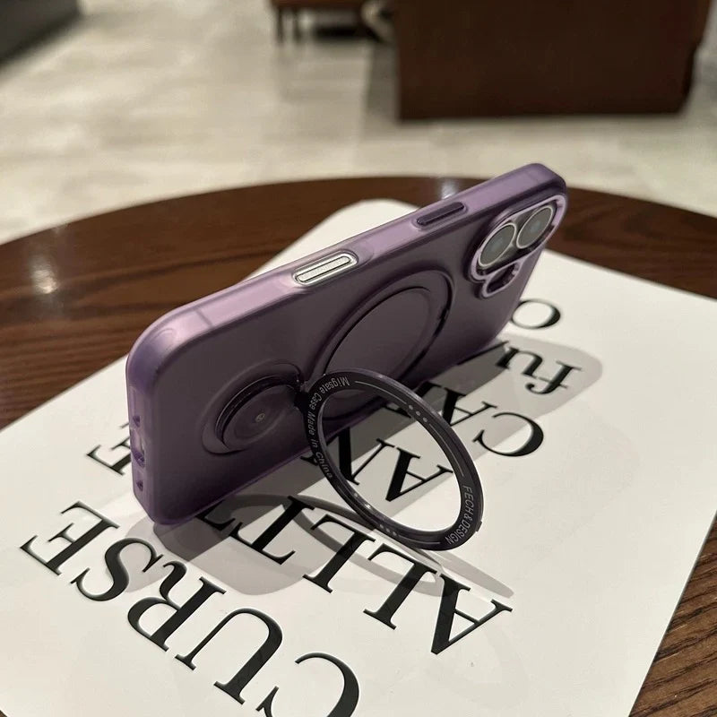 Frosted Halo Ring Stand MagSafe iPhone Case