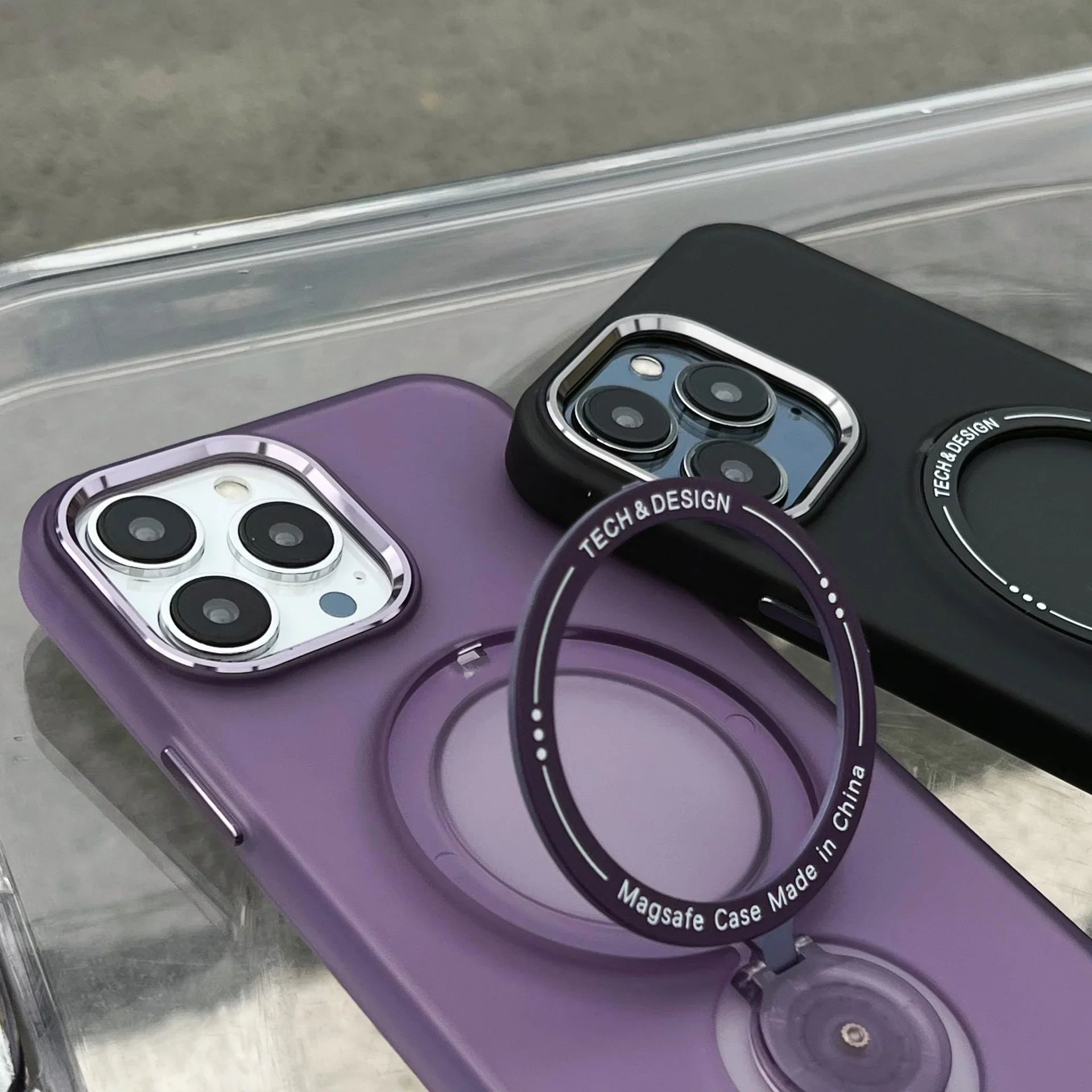 Frosted Halo Ring Stand MagSafe iPhone Case