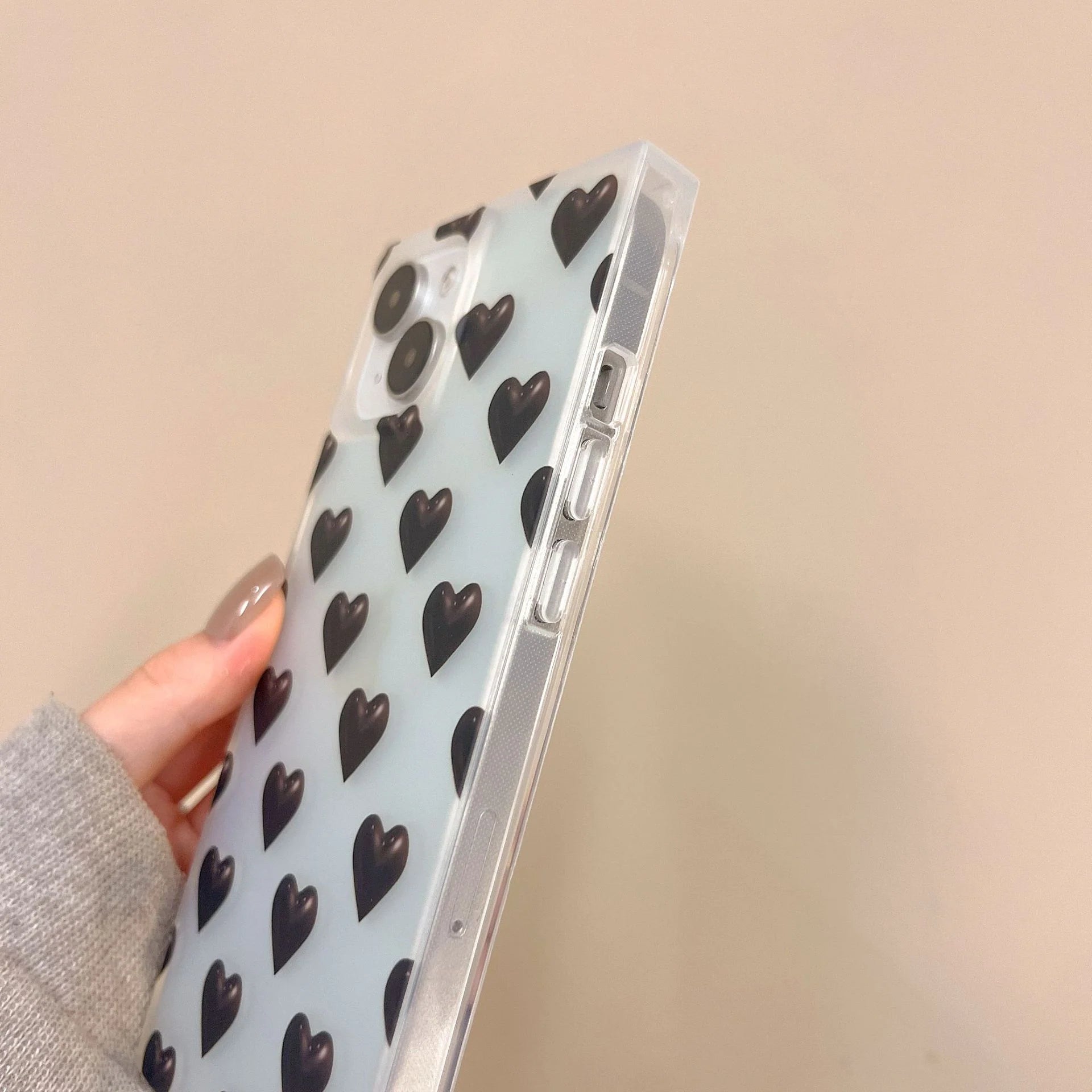 Clear Laser Heart Square Case