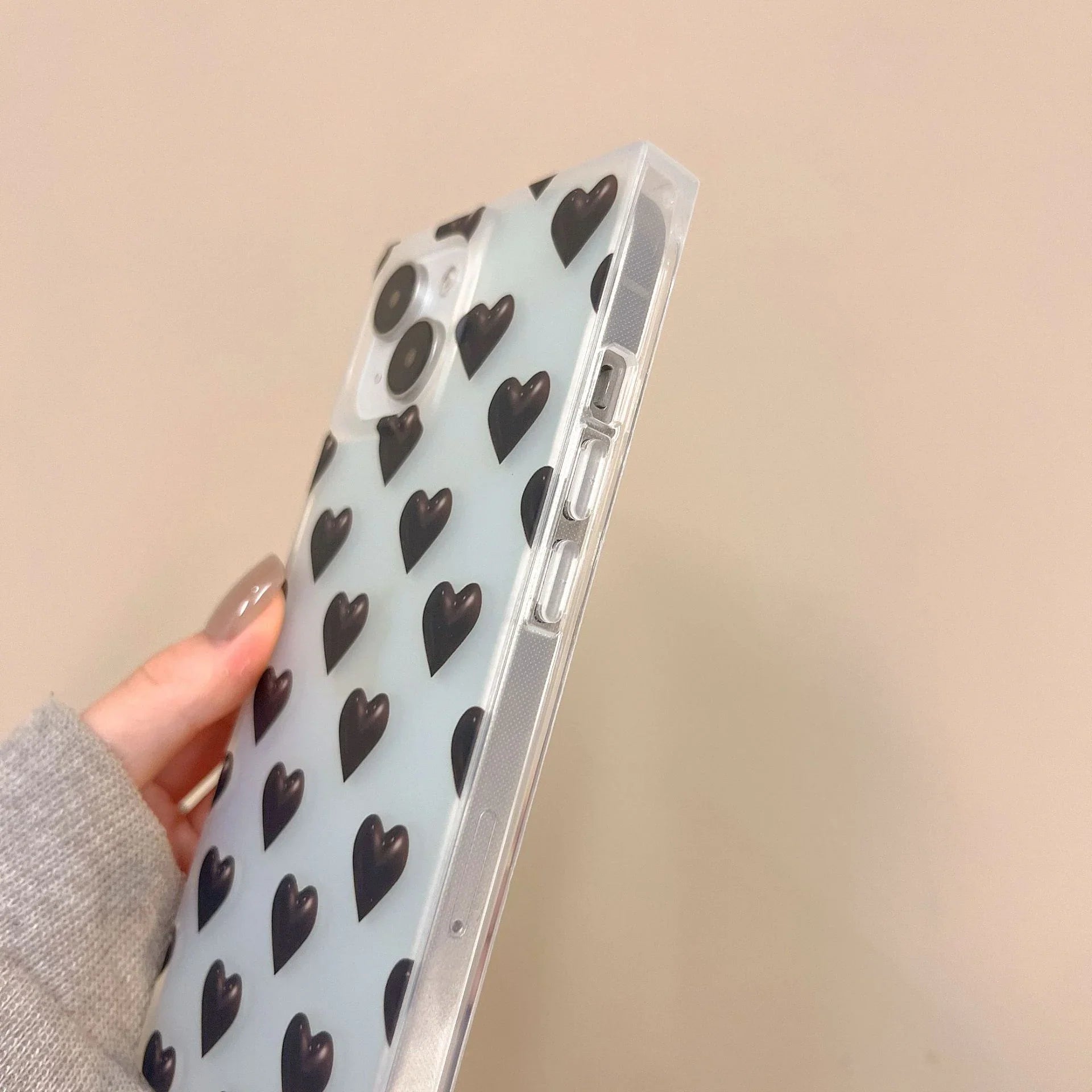Clear Laser Heart Square Case