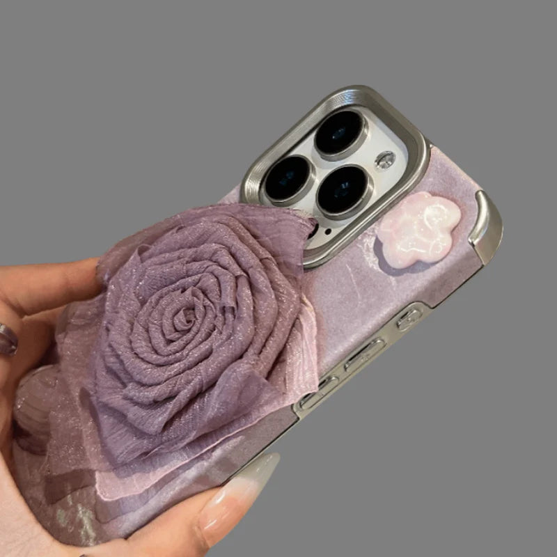 Fabric 3D Rose iPhone Case