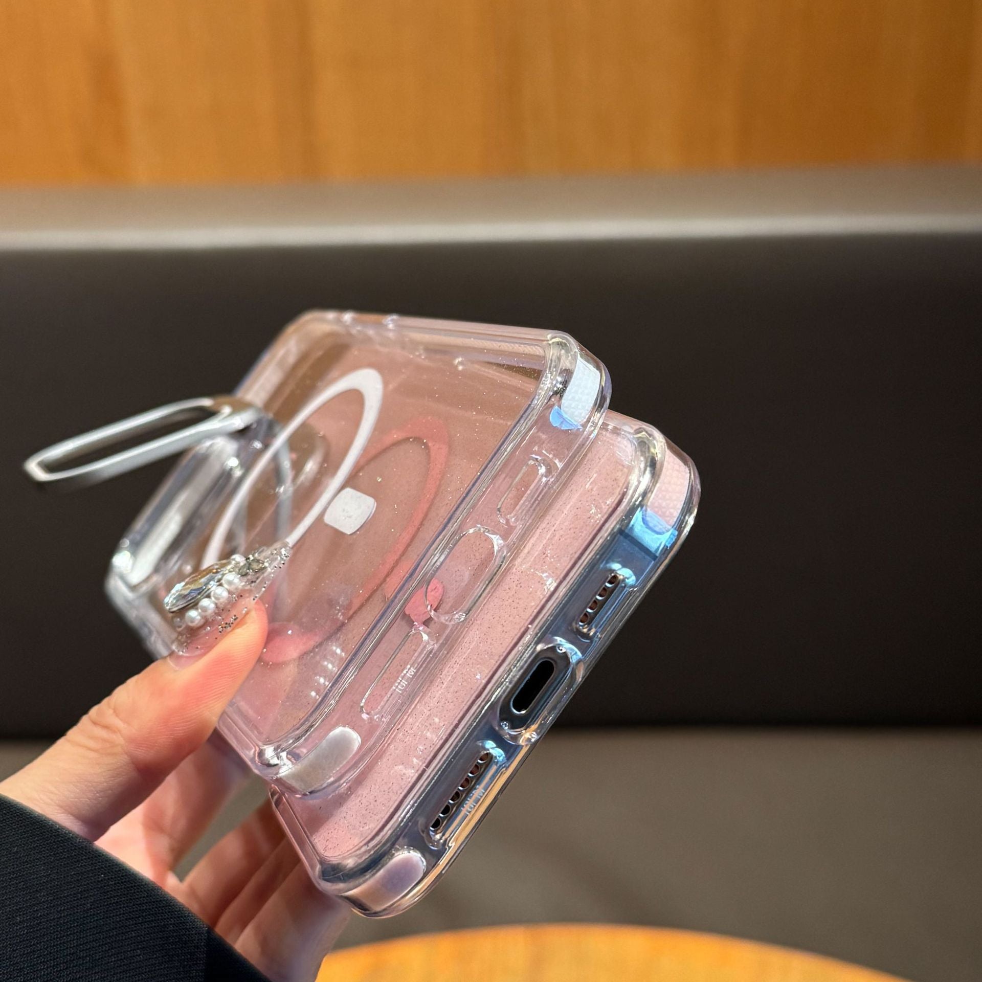 Glitter Lens Holder Magnetic iPhone Case