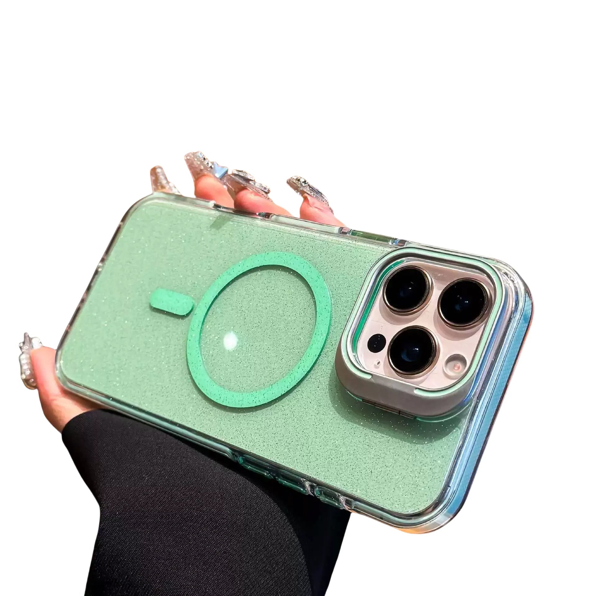 Glitter Lens Holder Magnetic iPhone Case