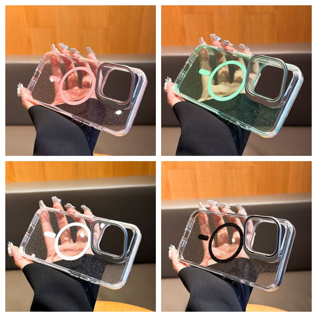 Glitter Lens Holder Magnetic iPhone Case