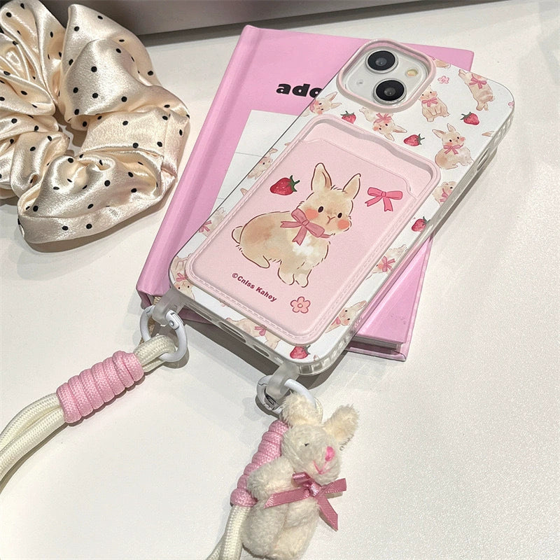 Pink Rabbit Card Pouch iPhone Case