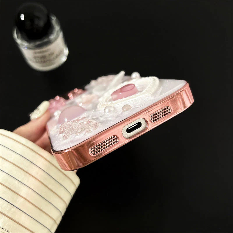 Heart Electroplated Resin iPhone Case