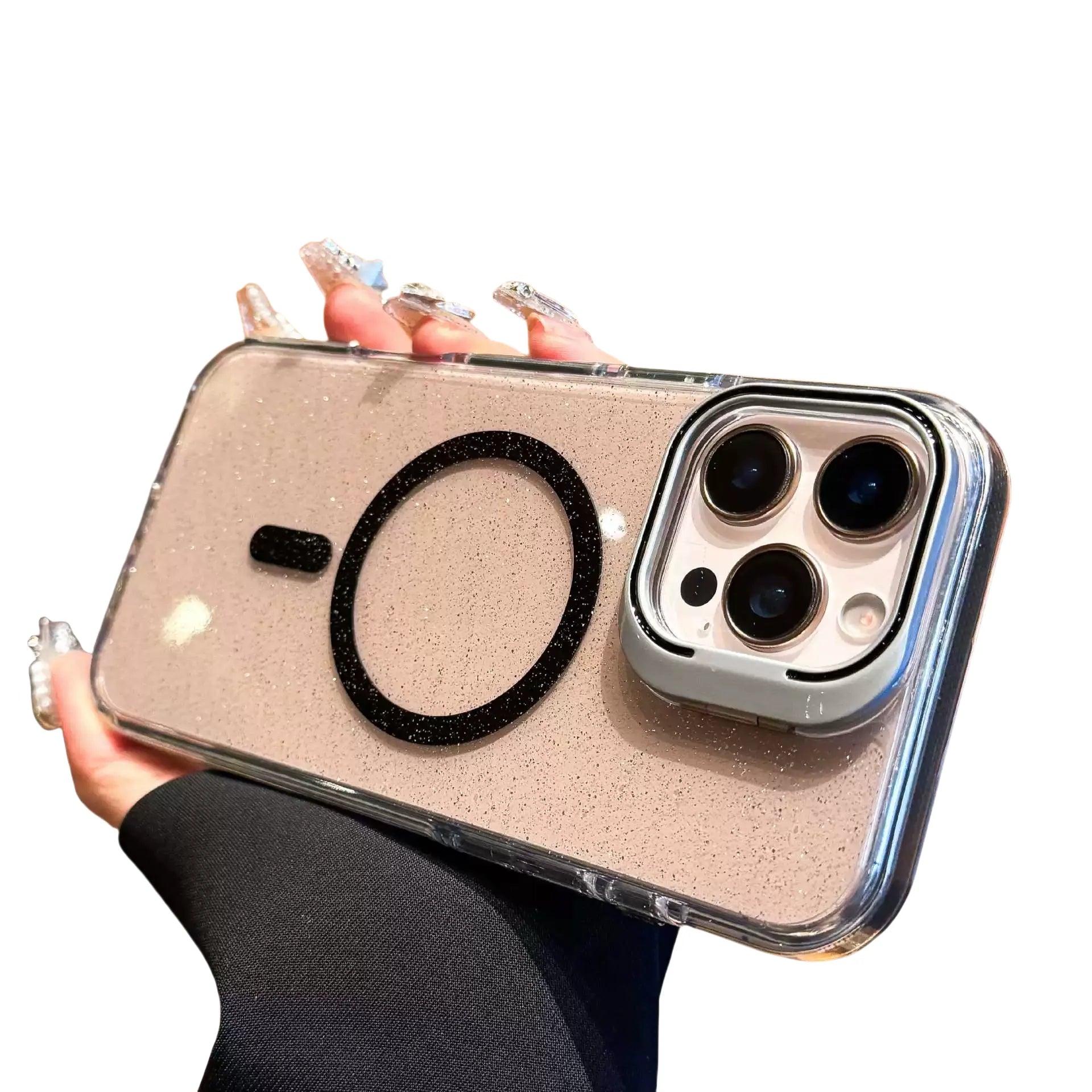 Glitter Lens Holder Magnetic iPhone Case