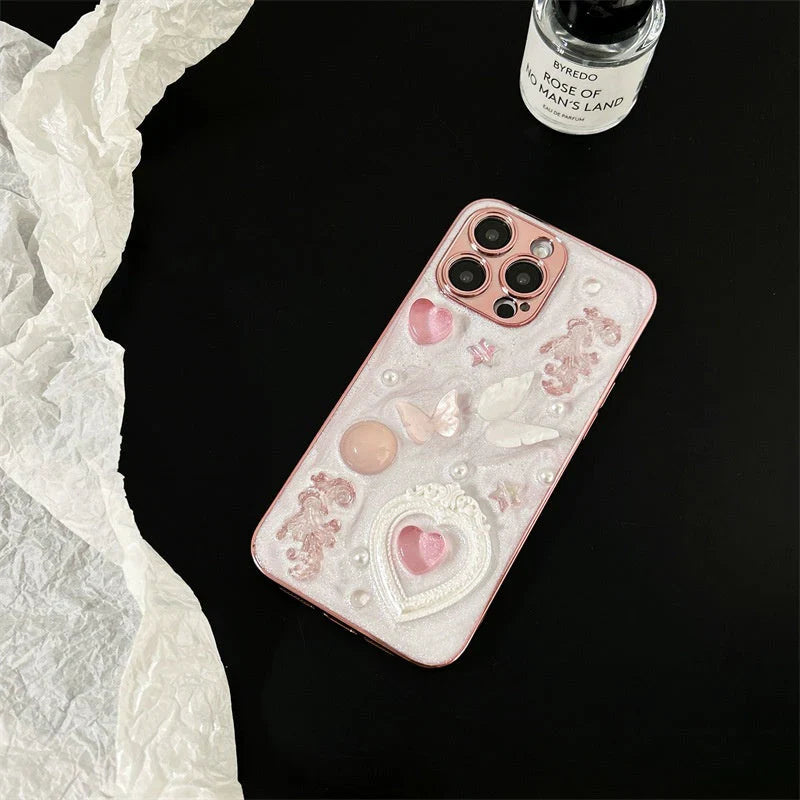 Heart Electroplated Resin iPhone Case