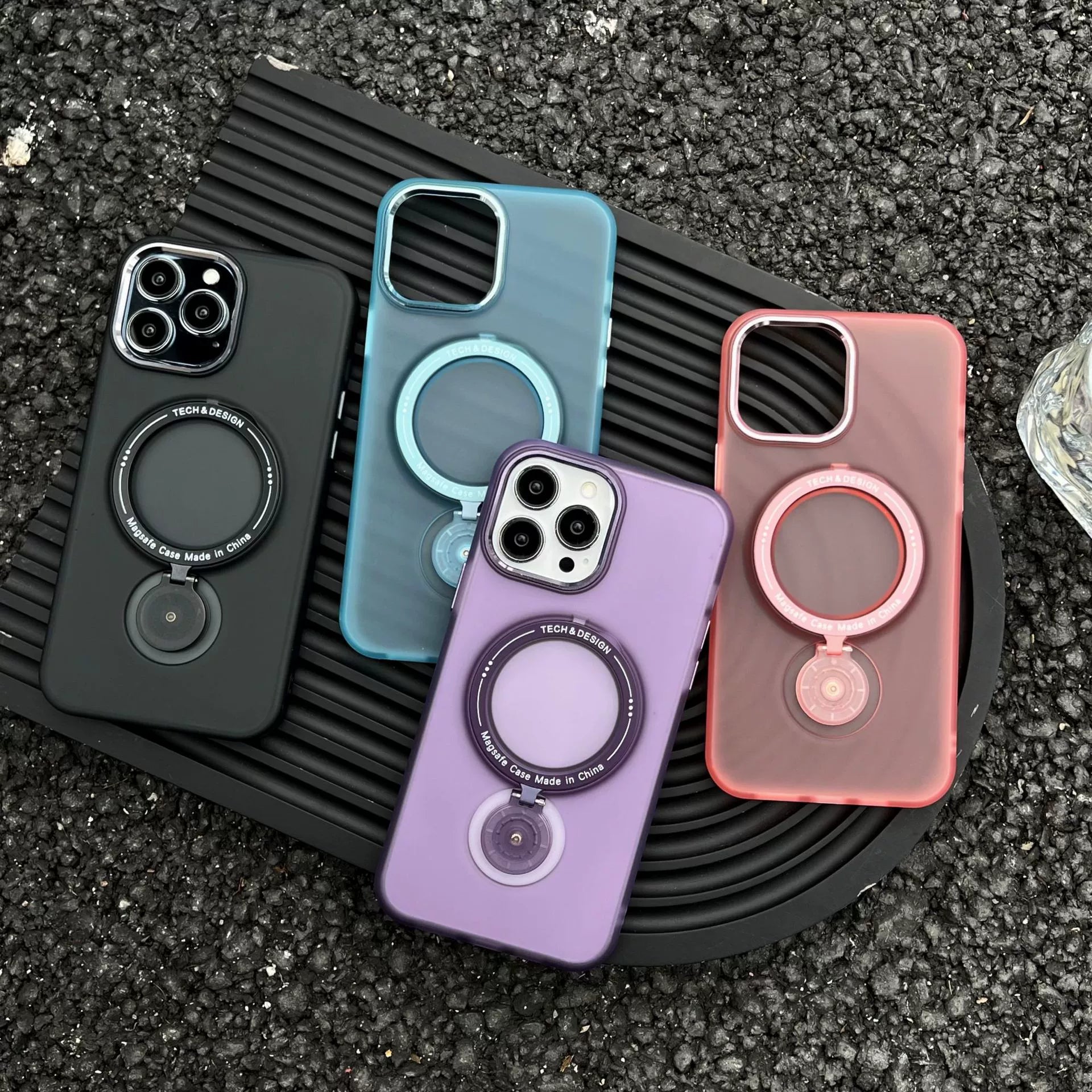 Frosted Halo Ring Stand MagSafe iPhone Case