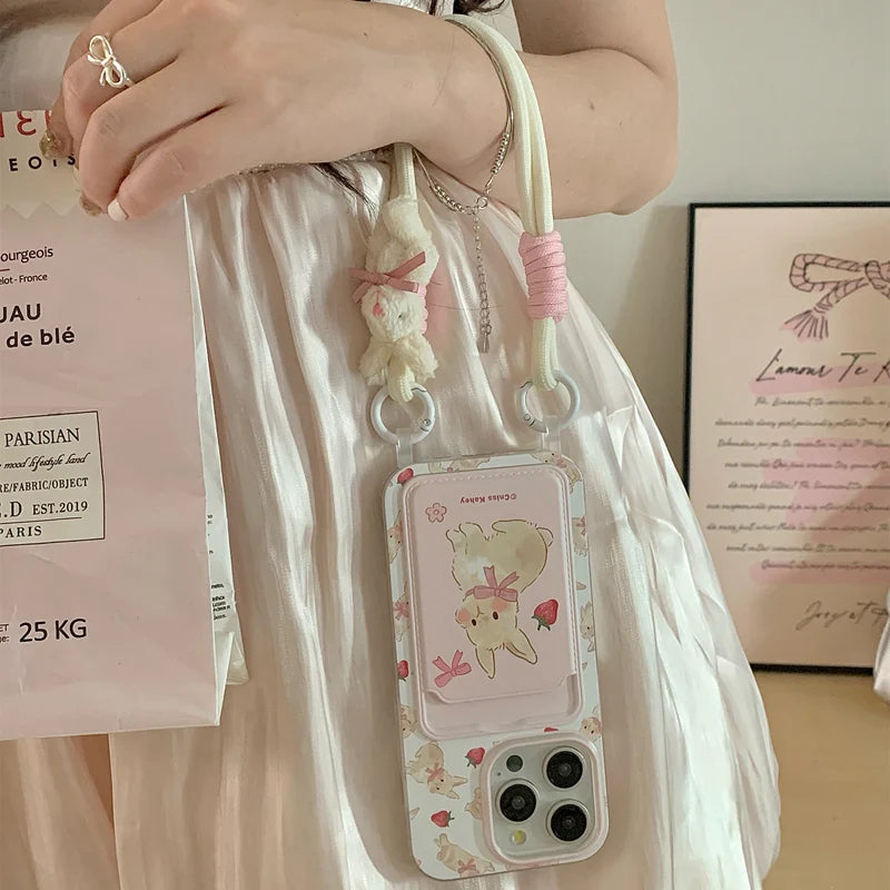 Pink Rabbit Card Pouch iPhone Case