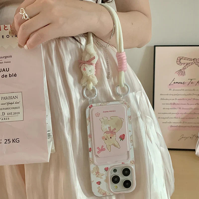Pink Rabbit Card Pouch iPhone Case