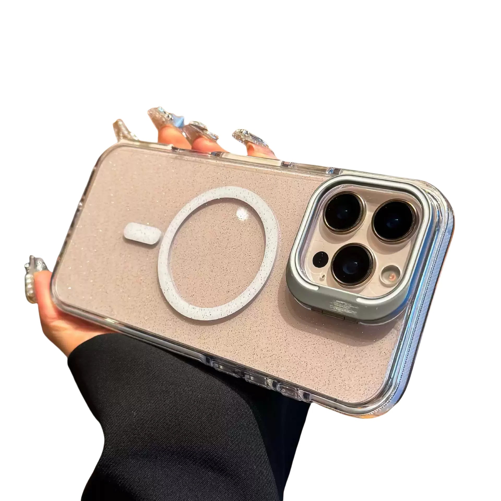 Glitter Lens Holder Magnetic iPhone Case