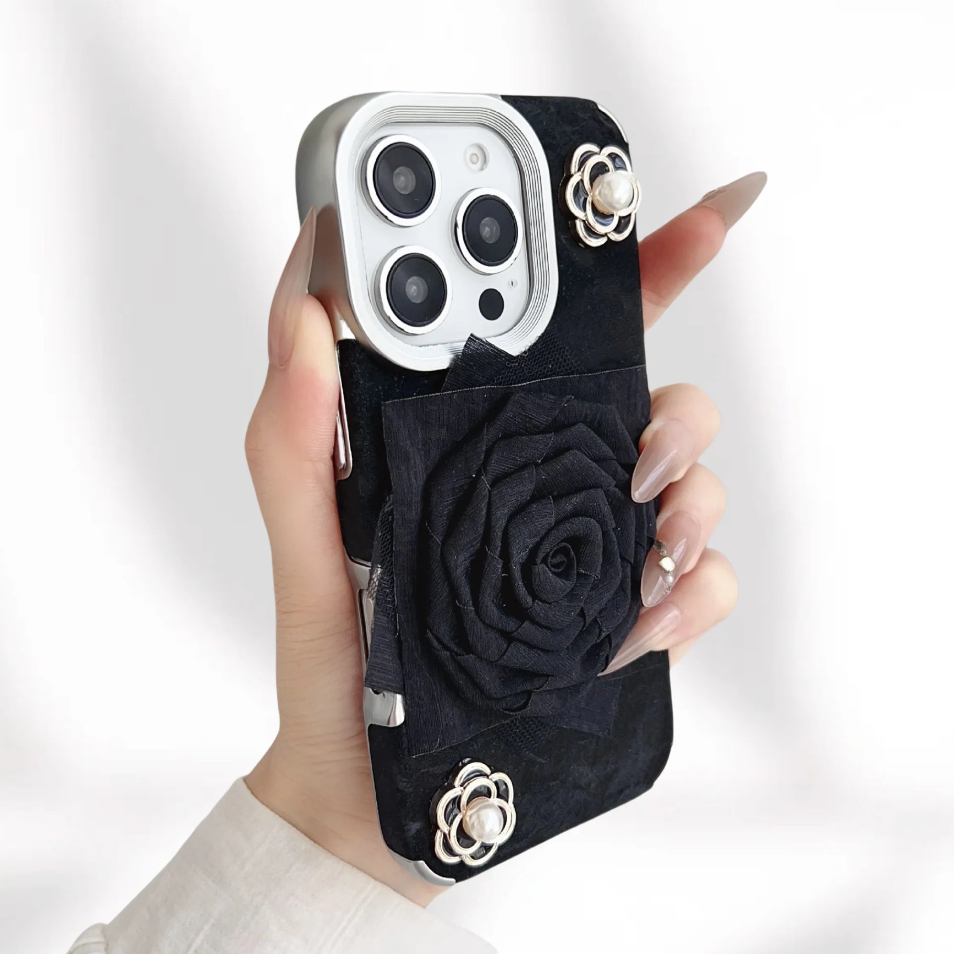 Fabric 3D Rose iPhone Case