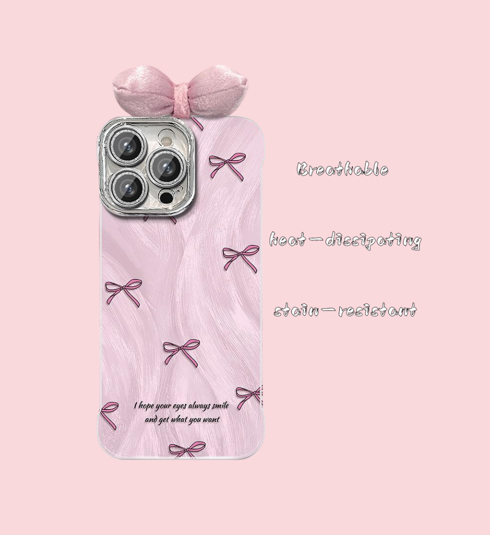 Pink Ribbon Bow iPhone Case