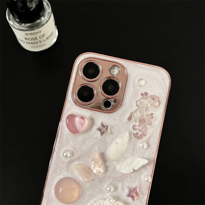 Heart Electroplated Resin iPhone Case