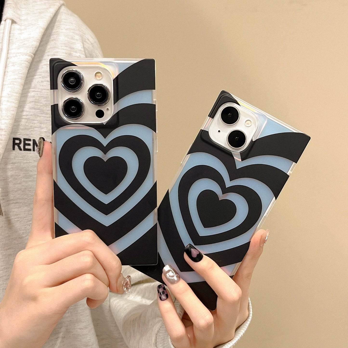 Layered Heart Square iPhone Case