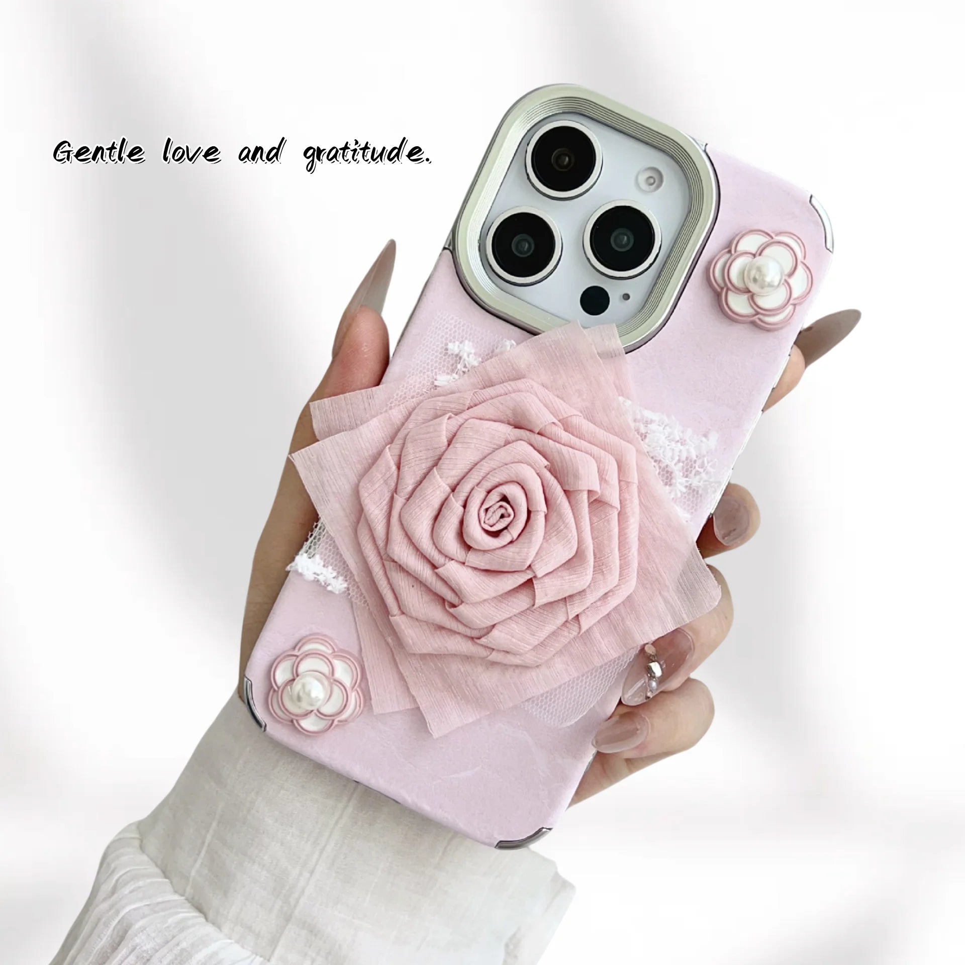 Fabric 3D Rose iPhone Case