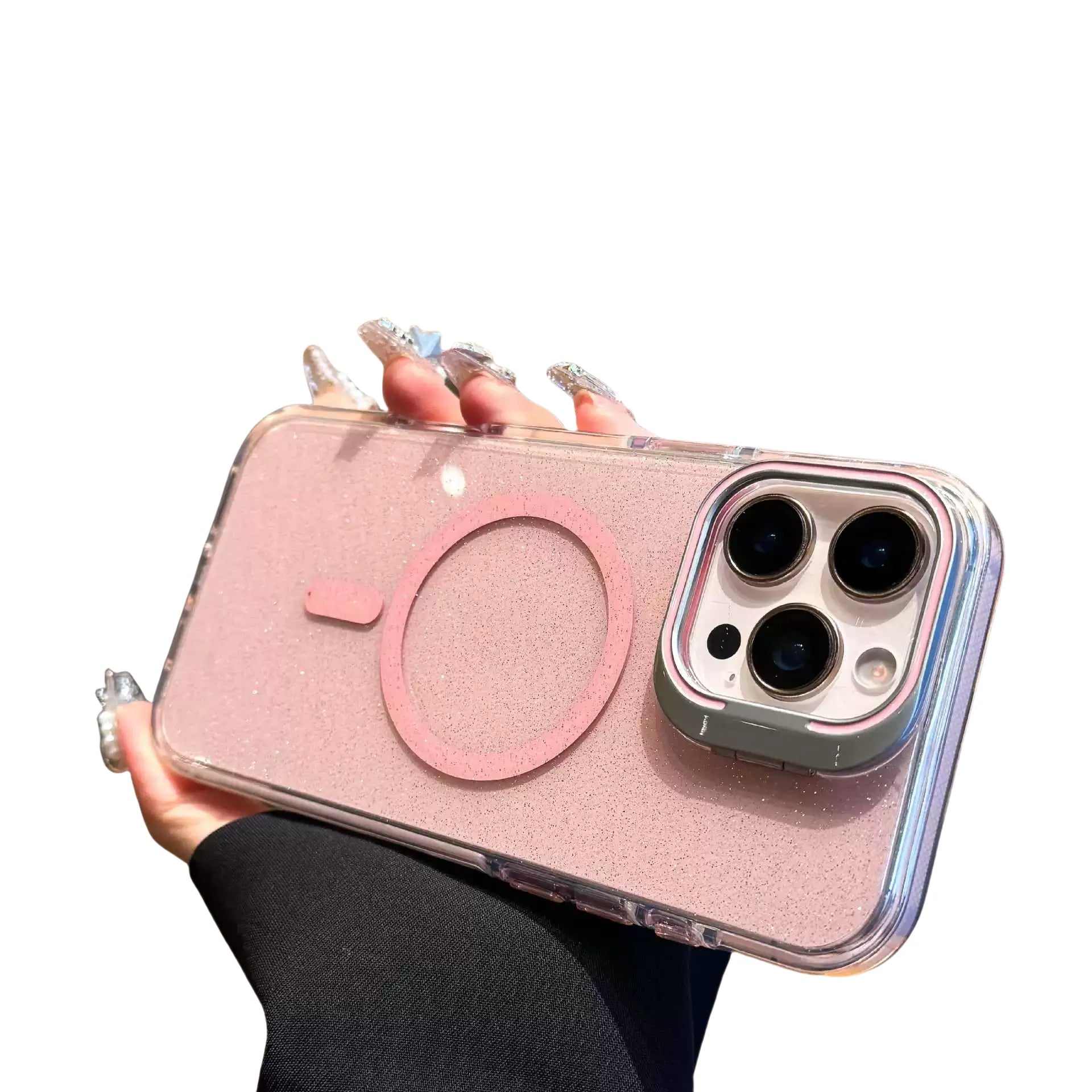 Glitter Lens Holder Magnetic iPhone Case