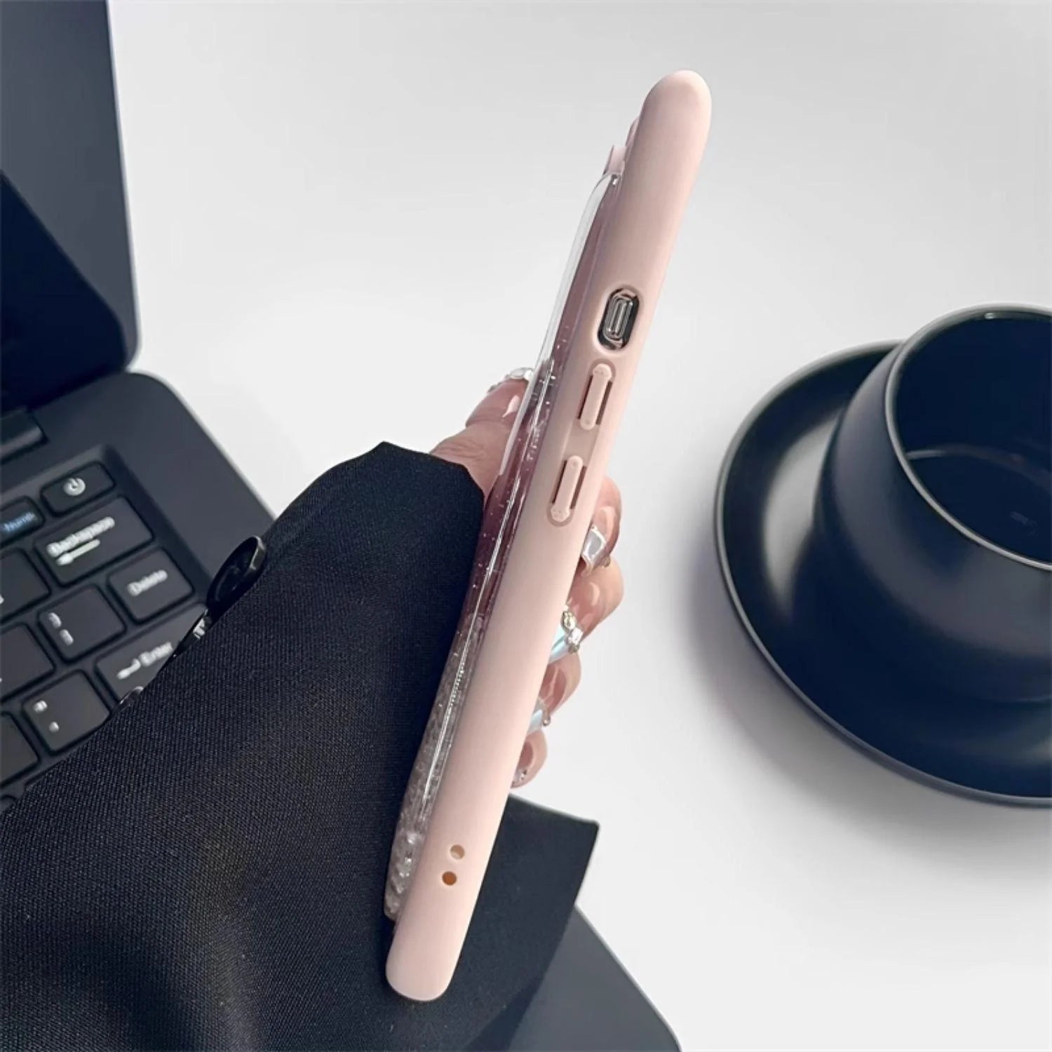 Cat Ear Gradient Flowing Beads iPhone Case