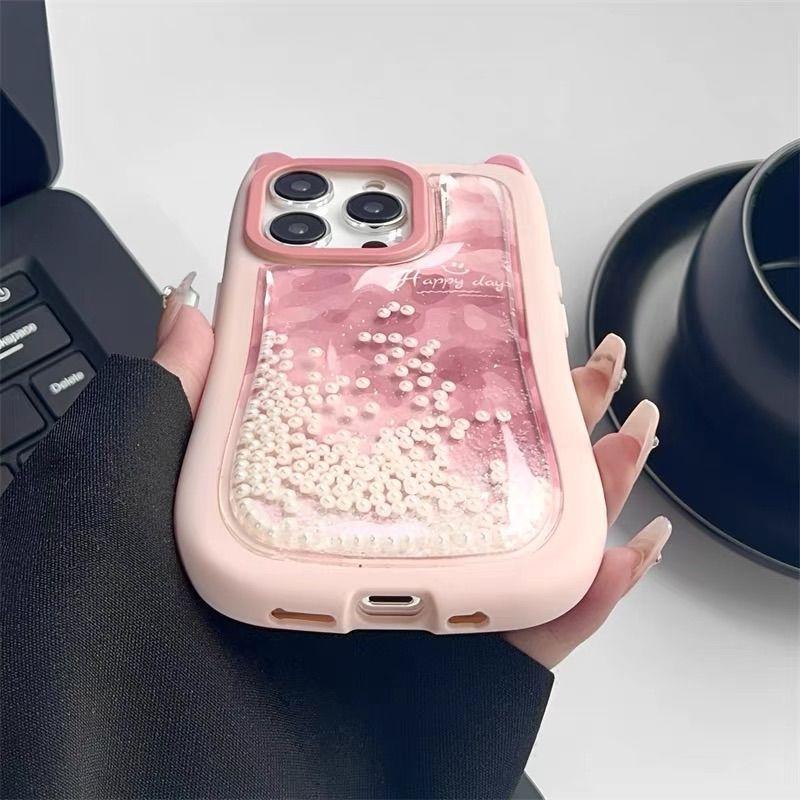 Cat Ear Gradient Flowing Beads iPhone Case