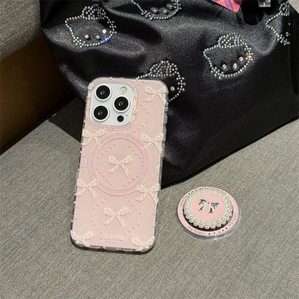 Glam Bow Pop‑Grip Case