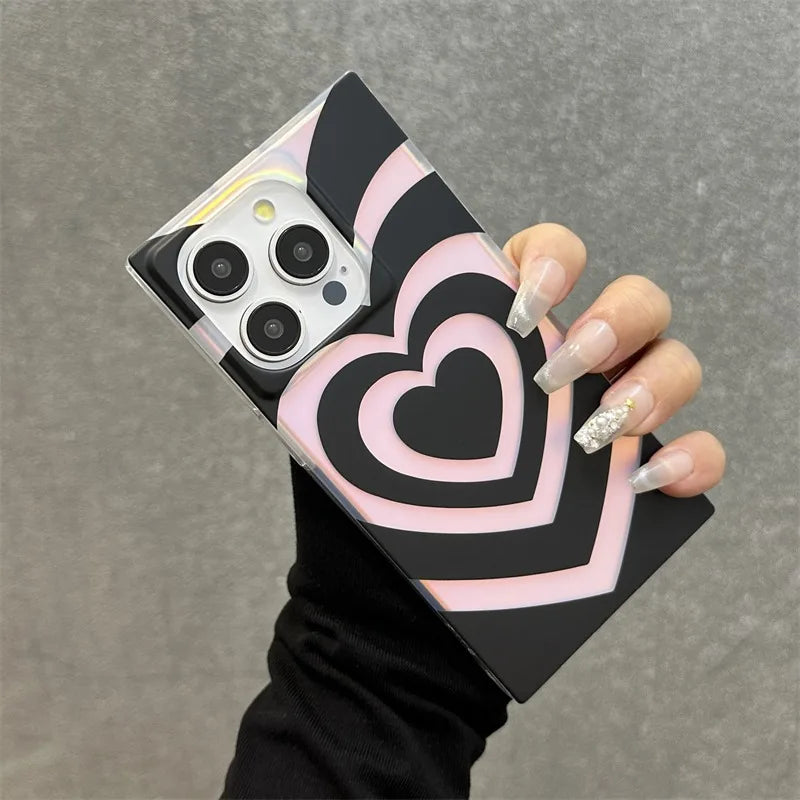 Layered Heart Square iPhone Case