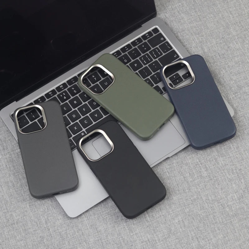 Embossed Classic Leather MagSafe iPhone Case