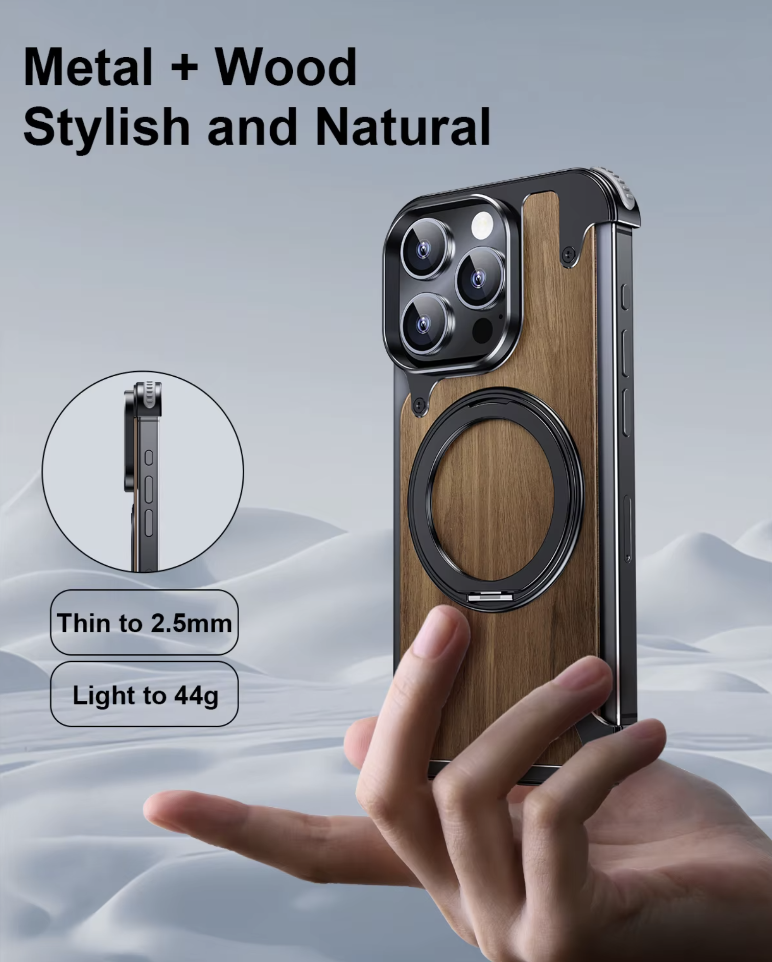 Wood-Metal MagSafe iPhone Case