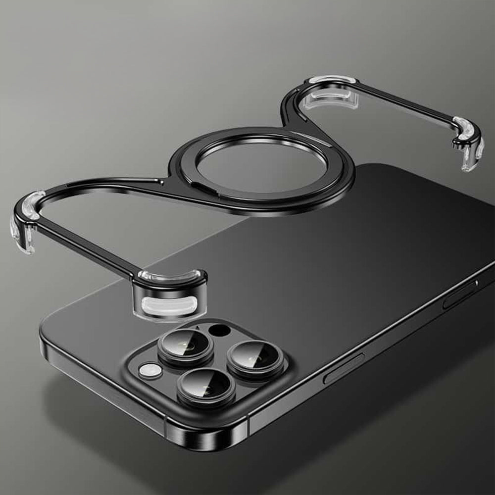 M-Shaped Metal Rotating Stand Magnetic Phone Case