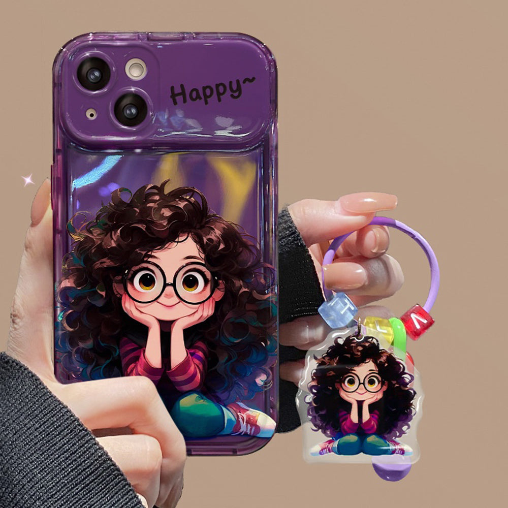 Cartoon Geek Girl Mirror iPhone Case