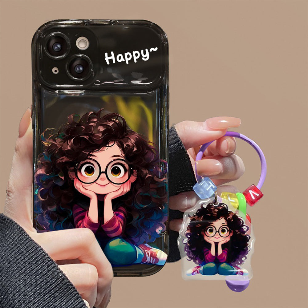 Cartoon Geek Girl Mirror iPhone Case