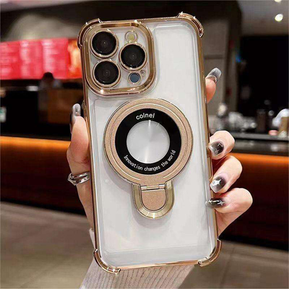Bugario ErgoStand Pro Kickstand MagSafe Case – Slim Shockproof Electroplated Cover w/ 360° Magnetic Stand – iPhone 16/15/14/13/12