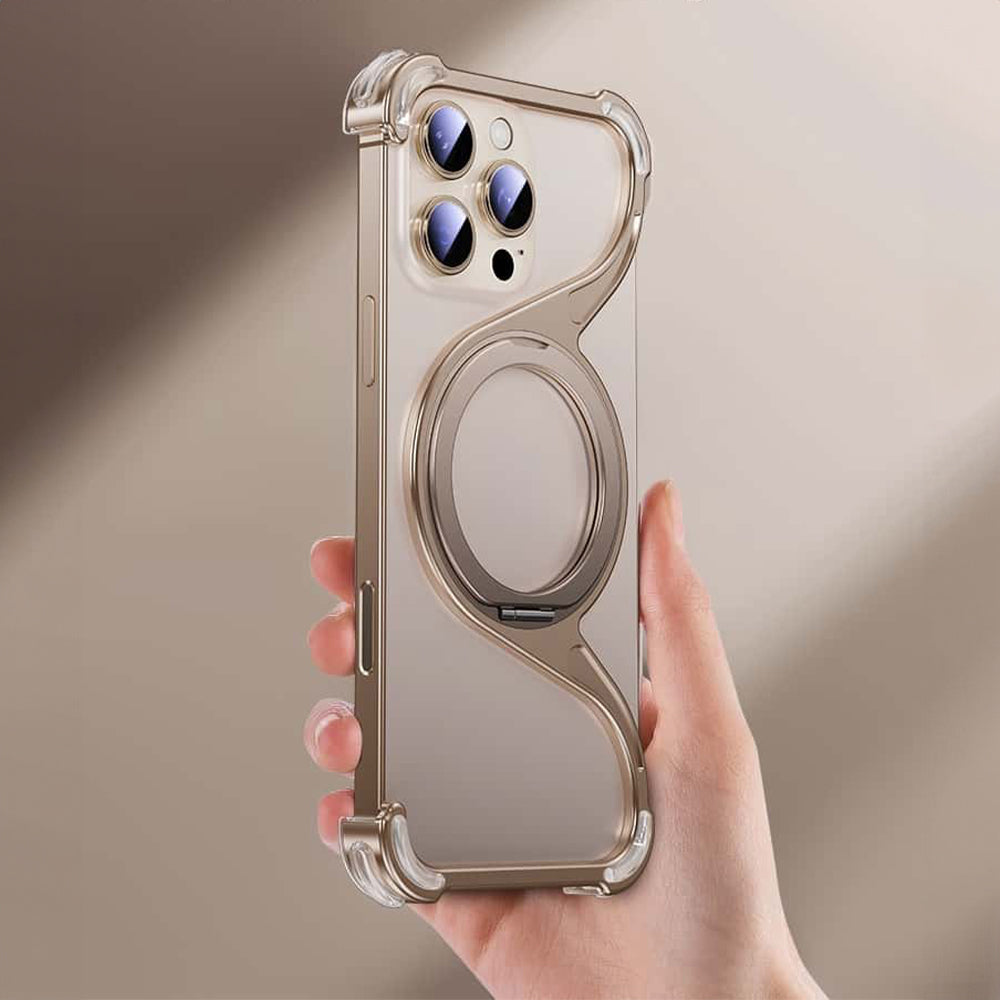 M-Shaped Metal Rotating Stand Magnetic Phone Case