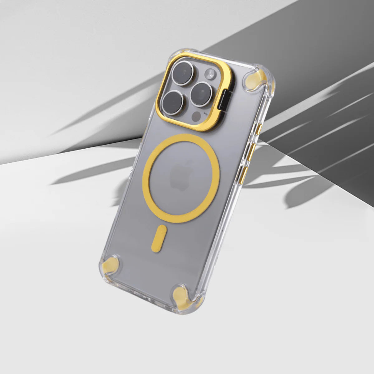 Four Corners Anti-Drop Stand Transparent Magnetic iPhone Case