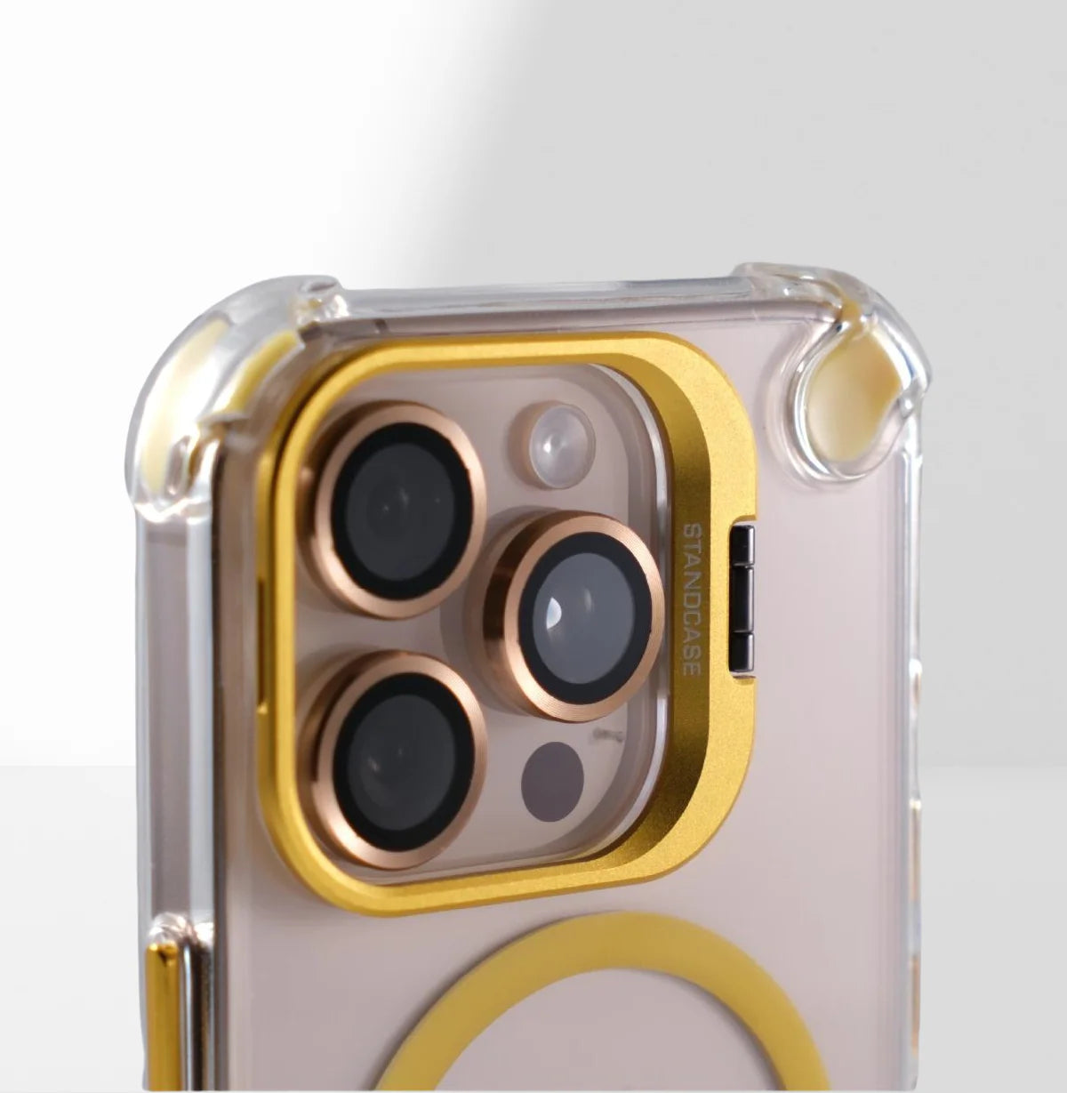 Four Corners Anti-Drop Stand Transparent Magnetic iPhone Case