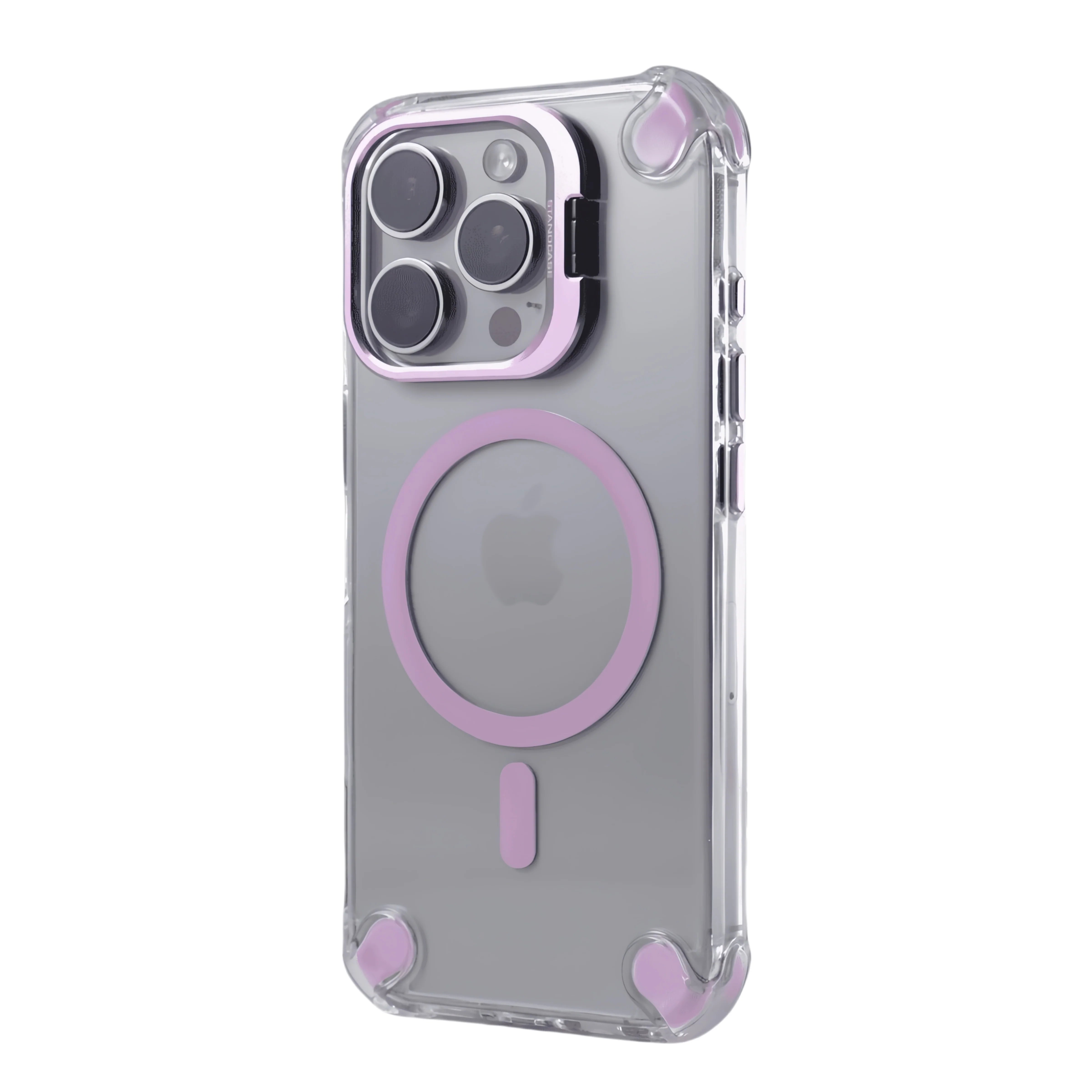 Four Corners Anti-Drop Stand Transparent Magnetic iPhone Case