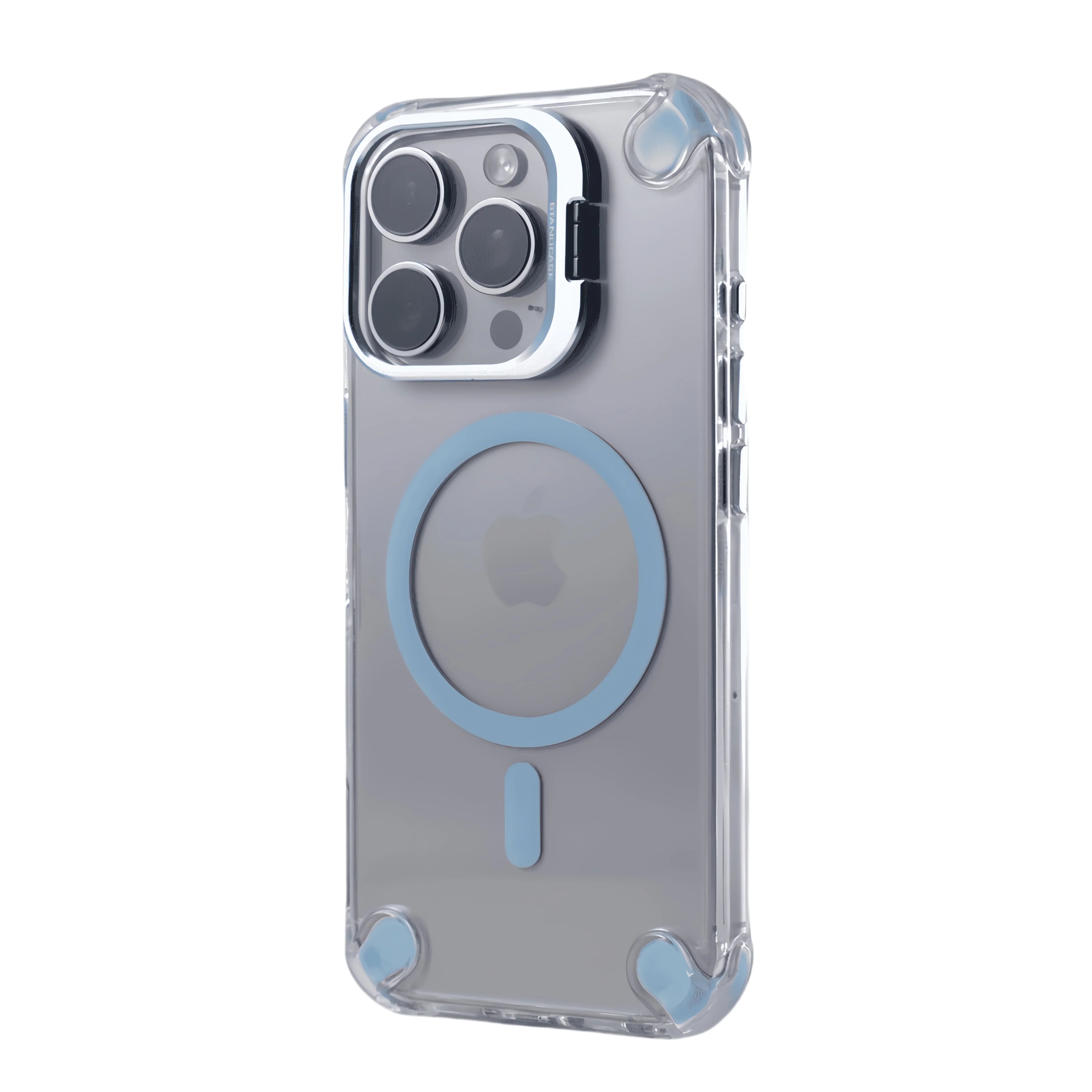 Four Corners Anti-Drop Stand Transparent Magnetic iPhone Case
