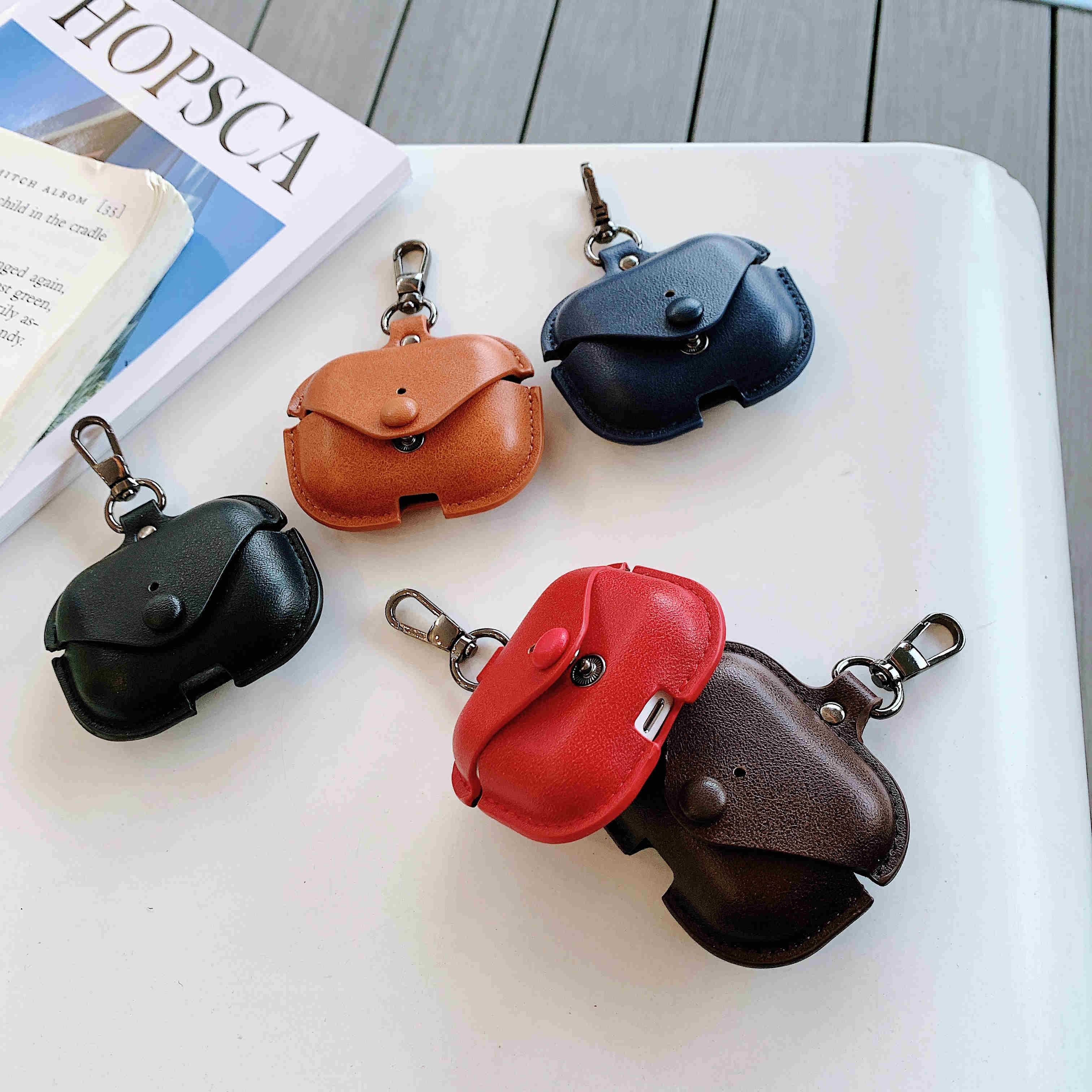 Button Leather Apple AirPods Cover