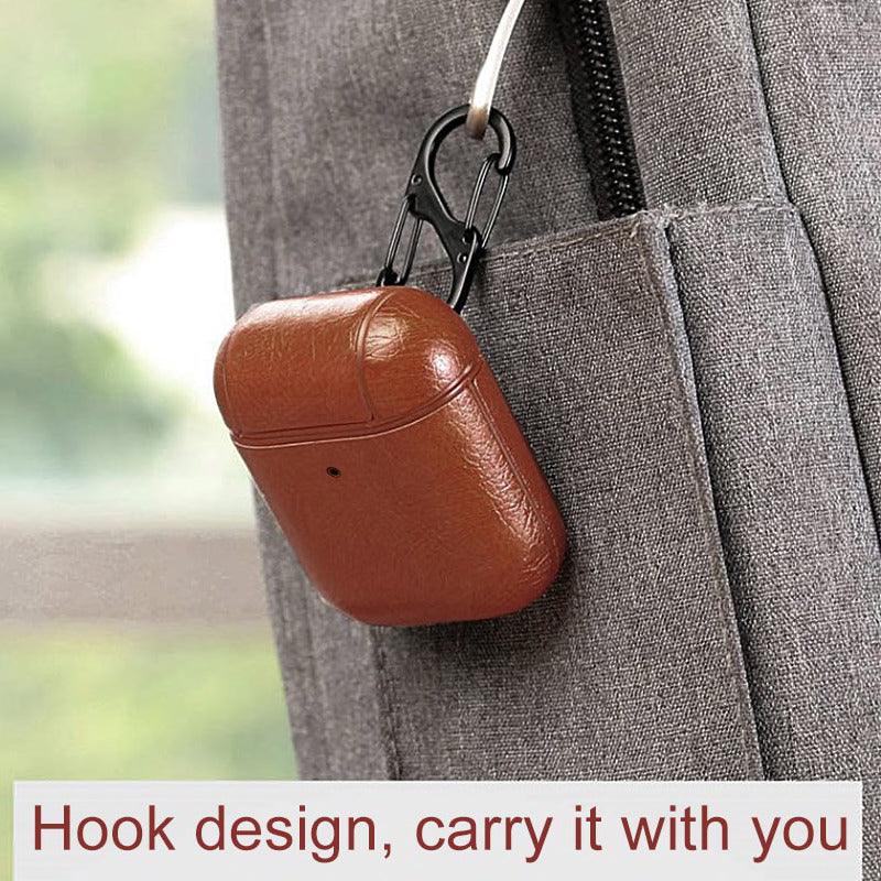 Retro Plain Leather Airpods Case