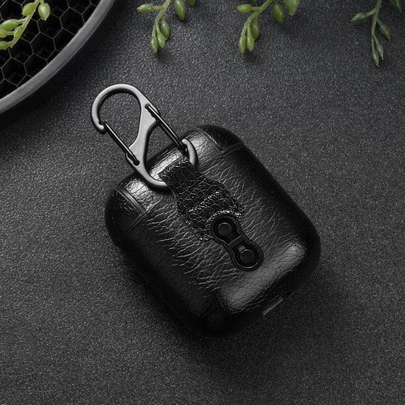 Retro Plain Leather Airpods Case