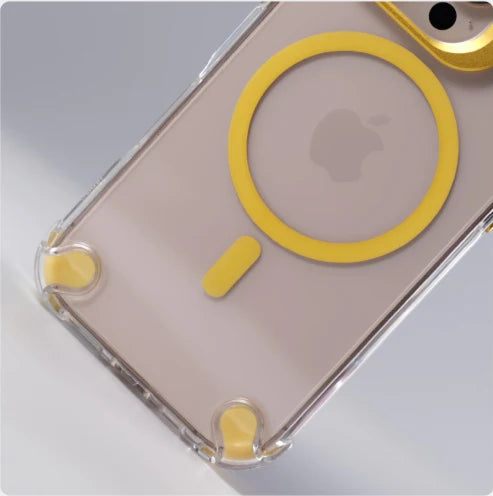 Four Corners Anti-Drop Stand Transparent Magnetic iPhone Case