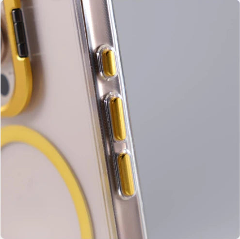 Four Corners Anti-Drop Stand Transparent Magnetic iPhone Case