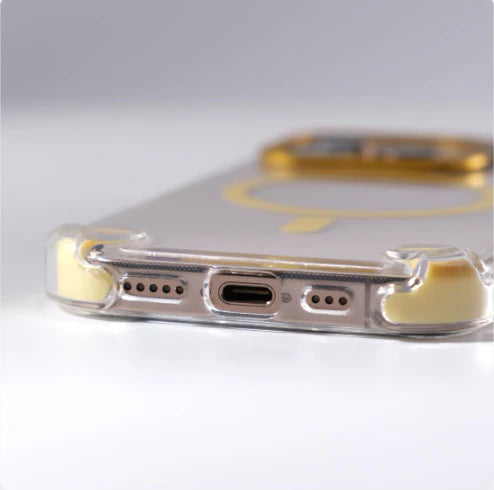 Four Corners Anti-Drop Stand Transparent Magnetic iPhone Case