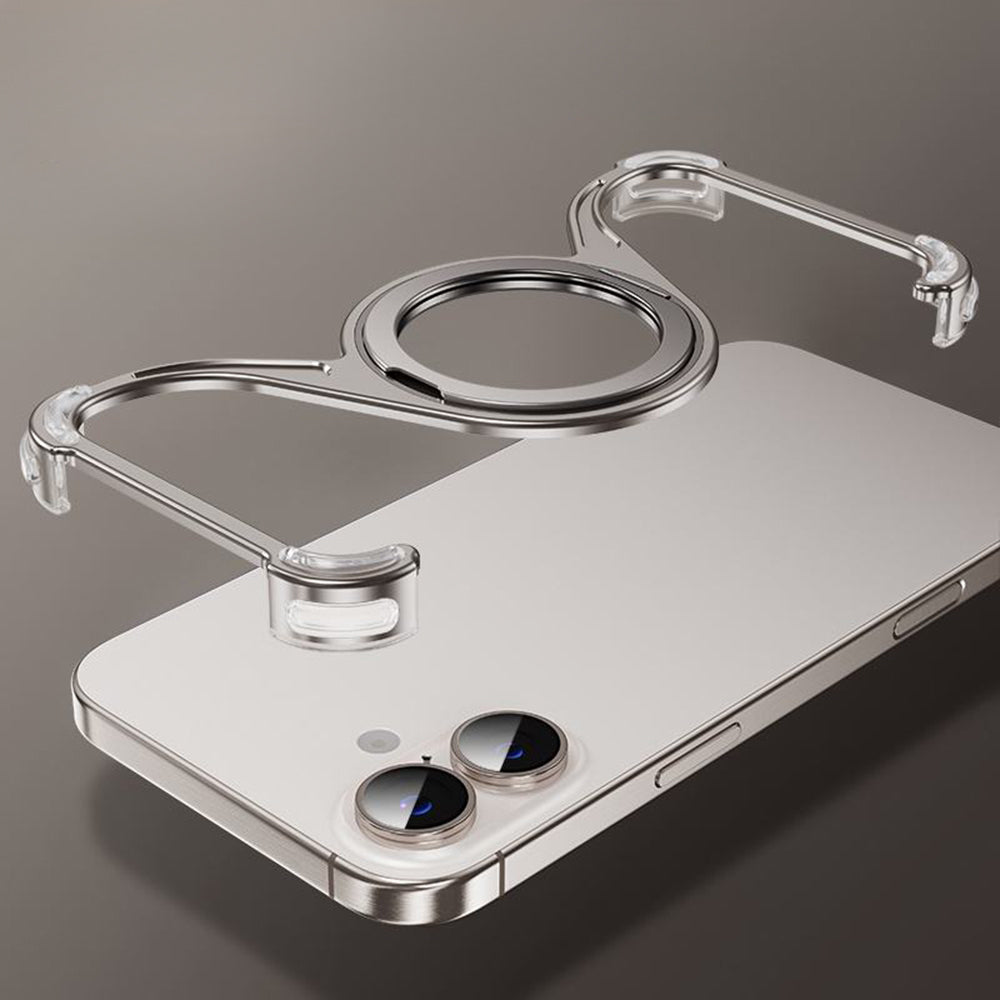 M-Shaped Metal Rotating Stand Magnetic Phone Case